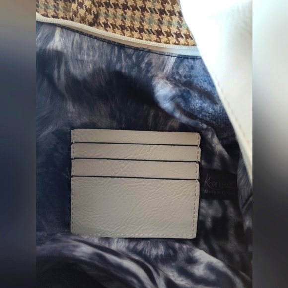 K. carroll Accessories White Faux Leather Hobo Shoulder Bag Purse - Picture 7 of 8